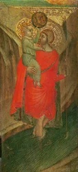 Triptychon der Jungfrau und des Kindes (linkes Panel: Heiliger Christophorus)
